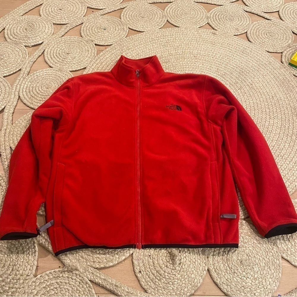 The North Face red zip up jacket fleece Women’s Large
